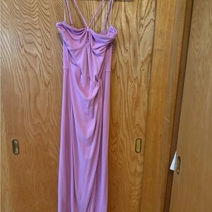 l*space Lavender Ruched Strappy Maxi Dress